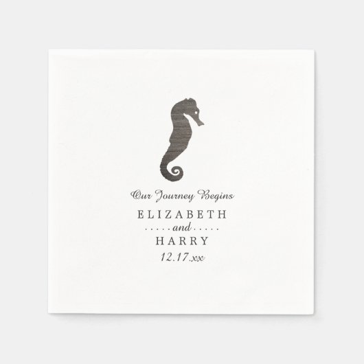 Clay Seepferd Beach Wedding Serviette (Vorderseite)
