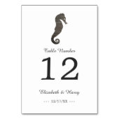 Clay Seepferd Beach Wedding Tischnummer (Rückseite)