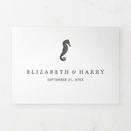 Clay Seepferd Wedding Suite Dreifach Gefaltete Einladung