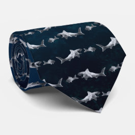 Clay Shark After Fish Blue Water gefleckt Necktie Krawatte