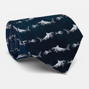 Clay Shark After Fish Blue Water gefleckt Necktie Krawatte