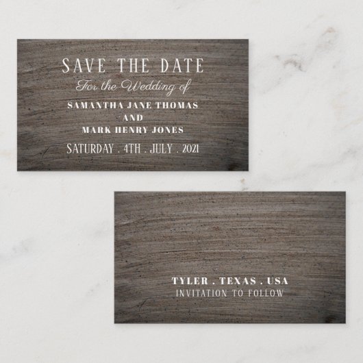 Clay Slab-Effekt, Save the Date Begleitkarte (Vorne/Hinten)