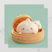 Clay Steamed Dumplings in Bamboo Basket Postcard (Vorne/Hinten)