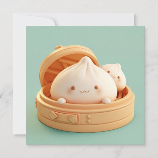 Clay Steamed Dumplings in Bamboo Basket Postcard (Vorderseite)