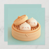 Clay Steamed Dumplings in Bamboo Steamer Postcard (Vorne/Hinten)