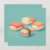 Clay Sushi Nigiri Variety Platter Postcard (Vorne/Hinten)