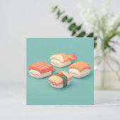 Clay Sushi Nigiri Variety Platter Postcard (Stehend Vorderseite)
