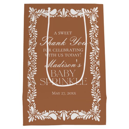 Clay Talavera Tile Fiesta Baby Sprinkle Favoriten Mittlere Geschenktüte (Rückseite)