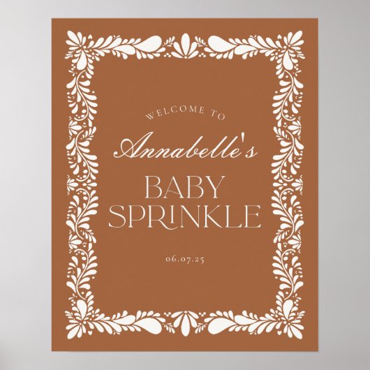 Clay Talavera Tile Fiesta Baby Sprinkle Willkommen Poster (Vorne)