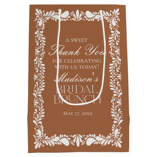 Clay Talavera Tile Fiesta Bridal Brunch Favoriten Mittlere Geschenktüte (Rückseite)