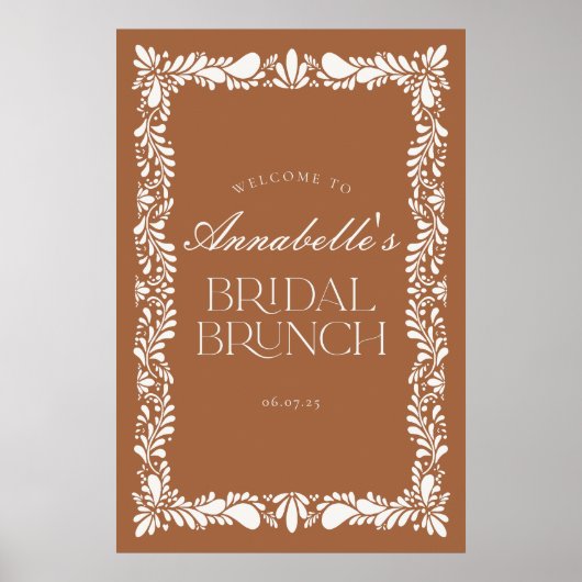 Clay Talavera Tile Fiesta Bridal Brunch Willkommen Poster (Vorne)