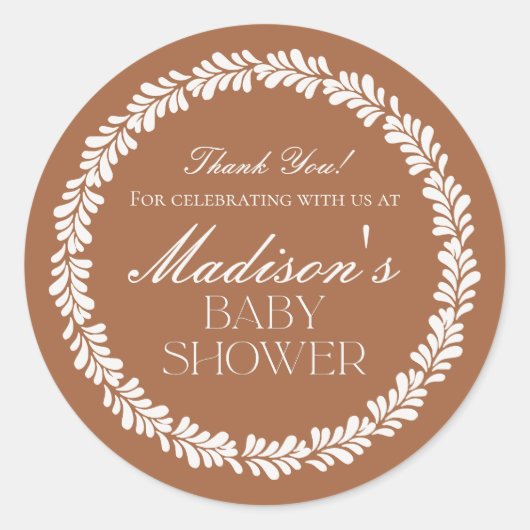 Clay Talavera Tile Spanische Fiesta Babydusche Runder Aufkleber (Vorderseite)