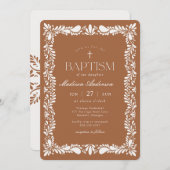 Clay Talavera Tile Spanische Fiesta Taufe Einladung (Vorne/Hinten)