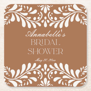 Clay Talavera Tile Spanish Fiesta Brautparty Rechteckiger Pappuntersetzer