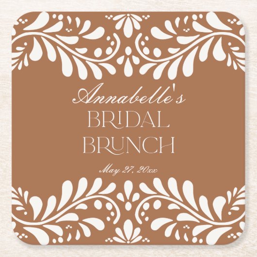 Clay Talavera Tile Spanish Fiesta Bridal Brunch Rechteckiger Pappuntersetzer (Vorderseite)
