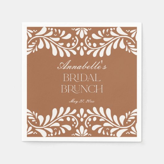 Clay Talavera Tile Spanish Fiesta Bridal Brunch Serviette (Vorderseite)