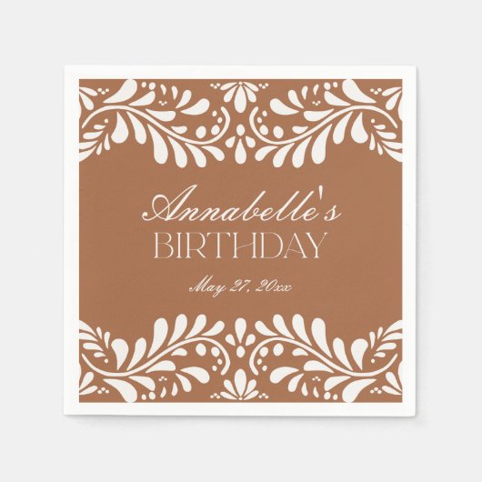 Clay Talavera Tile Spanish Fiesta Geburtstag Serviette (Vorderseite)