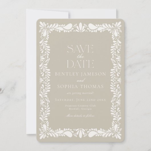 Clay Talavera Tile Spanish Fiesta Save the Date Einladung (Vorderseite)