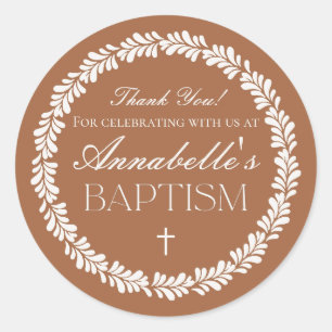 Clay Talavera Tile Spanish Fiesta Taufe Gefallen Runder Aufkleber