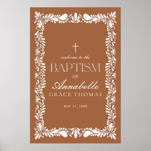 Clay Talavera Tile Spanish Fiesta Taufe Willkommen Poster