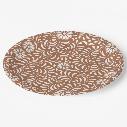 Clay Talavera Tile Spanish Style Fiesta Pappteller (Schrägansicht)