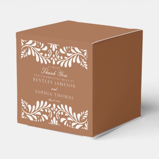 Clay Talavera Tile Spanish Style Fiesta Wedding Geschenkschachtel (Rückseite)