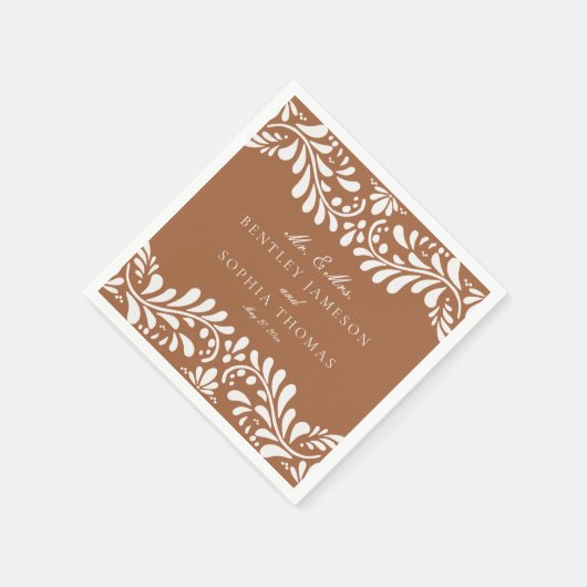 Clay Talavera Tile Spanish Style Fiesta Wedding Serviette (Ecke)