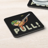 Clay-Tauben-Trap Shooting Getränkeuntersetzer (Linke Seite)