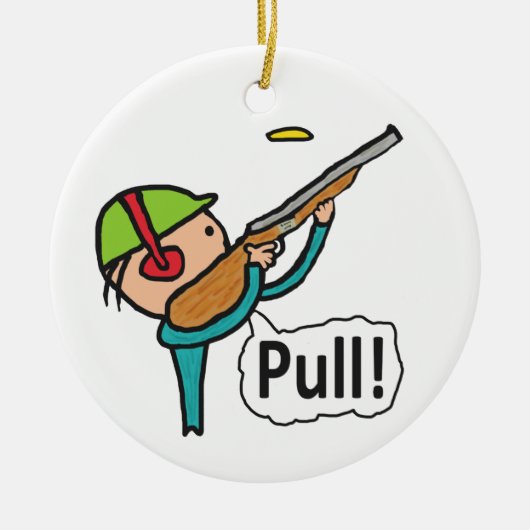 Clay-Tauben-Trap Shooting Keramik Ornament (Vorne)