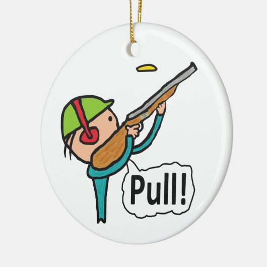 Clay-Tauben-Trap Shooting Keramik Ornament (Links)