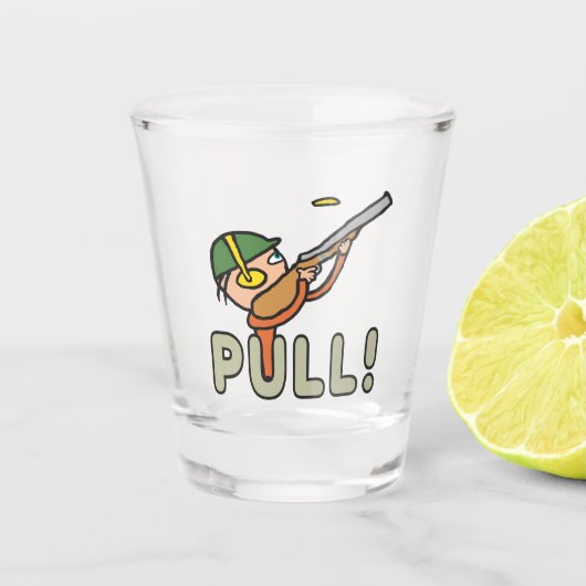 Clay-Tauben-Trap Shooting Schnapsglas (Vorderseite)