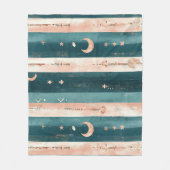 Clay & Teal Stammesmotive Sterne und Mondstreifen Fleecedecke (Vorderseite)