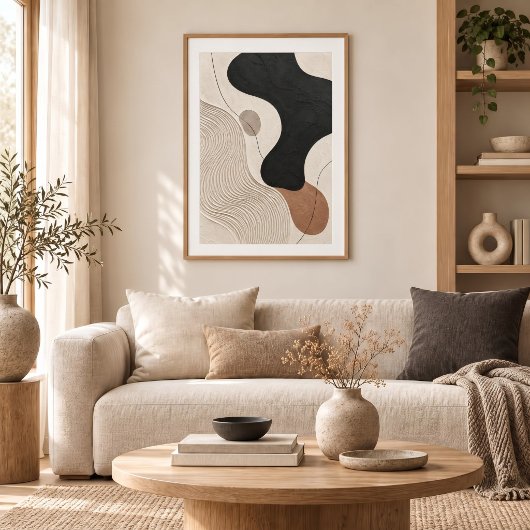 Clay Tide | Minimal Abstract Plaster Art Print Poster