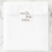 CLAY WALK JOG RUN (Schriftart SHADED) Quadratischer Aufkleber (Tasche)