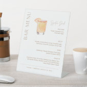 CLAY Wedding Bar Menu, Signature Drink Sockelschild (In SItu)