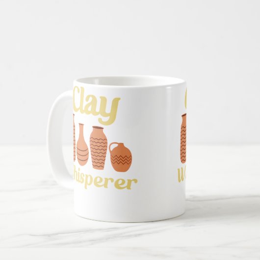 Clay Whisperer Ceramic Funny Pottery Kaffeetasse (Vorderseite Links)