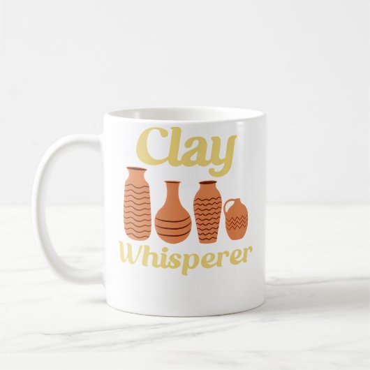 Clay Whisperer Ceramic Funny Pottery Kaffeetasse (Links)