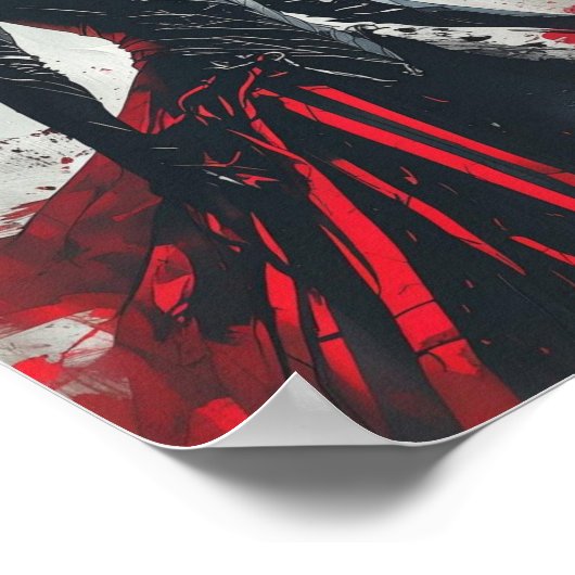 Claymore Poster - Dark Fantasy Anime Warrior Queen (Ecke)