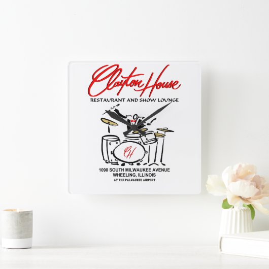 Clayton House Restaurant und Show Lounge, Rad Quadratische Wanduhr (Zuhause)