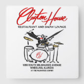 Clayton House Restaurant und Show Lounge, Rad Quadratische Wanduhr (Vorderseite)