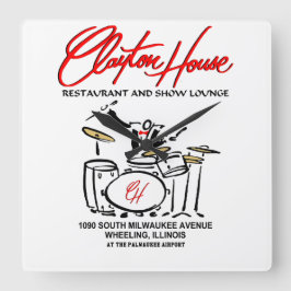 Clayton House Restaurant und Show Lounge, Rad Quadratische Wanduhr