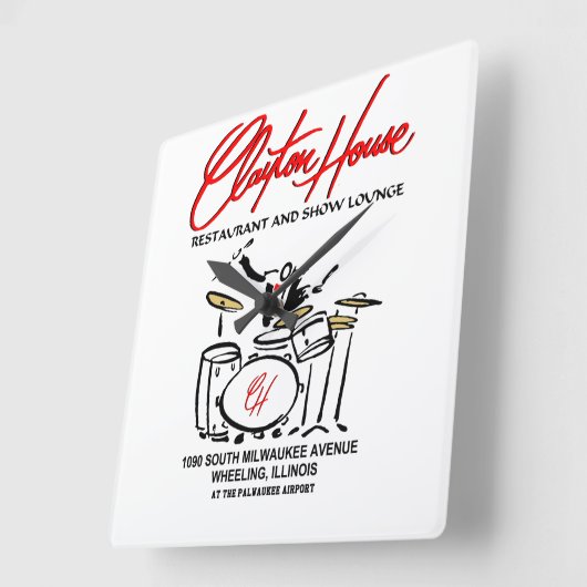 Clayton House Restaurant und Show Lounge, Rad Quadratische Wanduhr (Winkel)