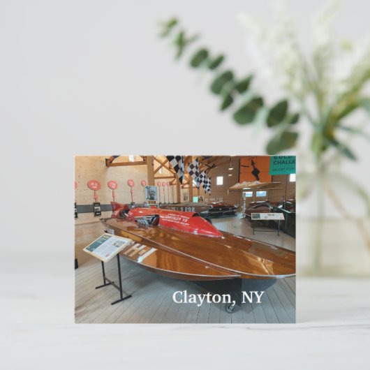 Clayton NY Postkarte (Stehend Vorderseite)