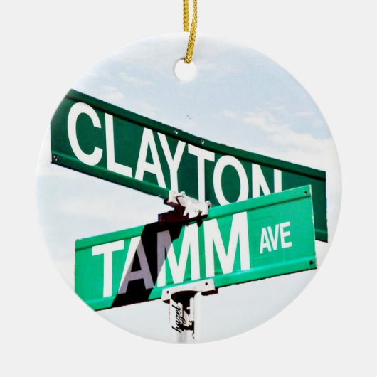 Clayton Tamm, Dogtown, St. Louis, Weihnachtsschmuc Keramik Ornament (Vorne)