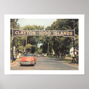 Clayton Thousand Islands NY, 1959 Vintag Style Poster