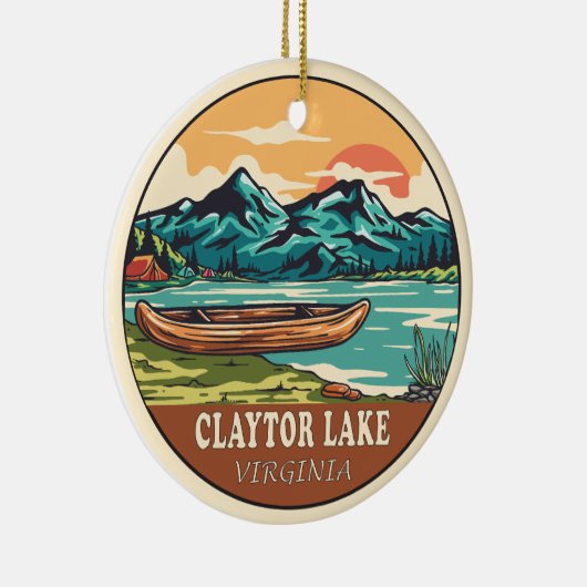 Claytor Lake Virginia Schifffahrtsmarke Keramik Ornament (Rechts)