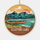 Claytor Lake Virginia Schifffahrtsmarke Keramik Ornament (Hinten)