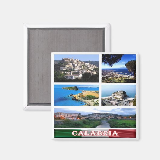 CLB017 CALABRIA Mosaik, Italien, Kühlschrank Magnet (Vorderseite/Rückseite)