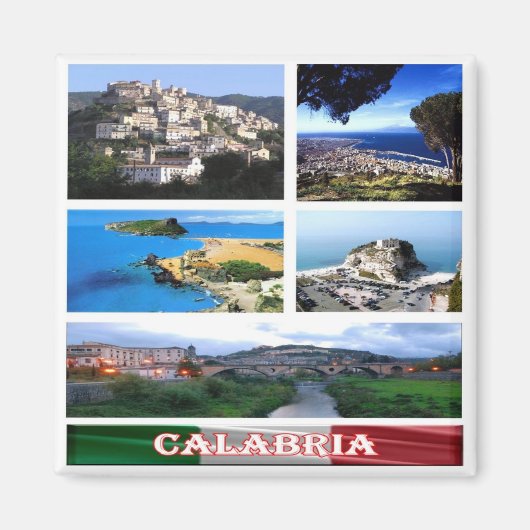 CLB017 CALABRIA Mosaik, Italien, Kühlschrank Magnet (Vorne)