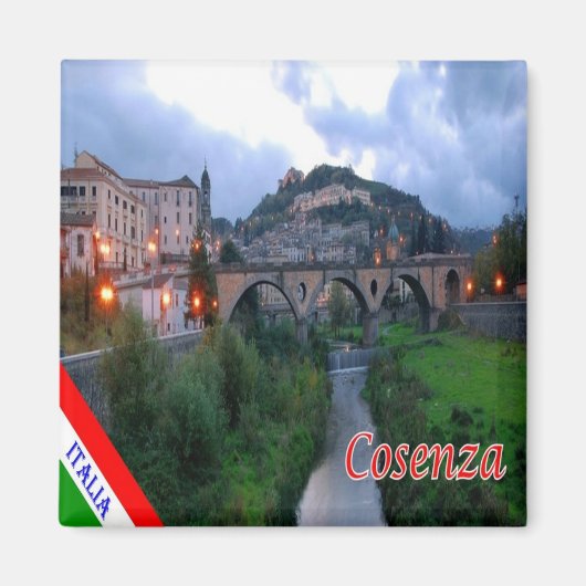 CLB027 COSENZA, Kalabrien, Italien, Kühlschrank Magnet (Vorne)